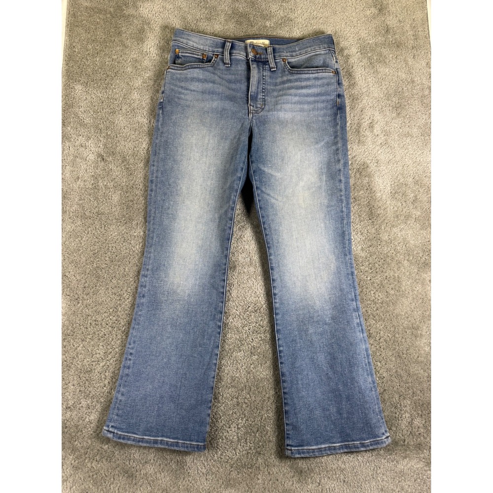 Madewell Mid-Rise Kick Out Jeans Blue Stretch Denim Size 29 CKP483263442